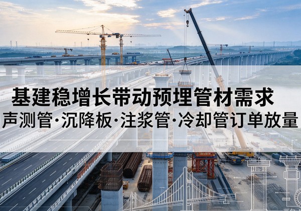 林口基建稳增长带动预埋监测管材需求，声测管、沉降板、注浆管订单持续放量
